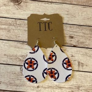 Houston Astros faux leather earrings ⚾️